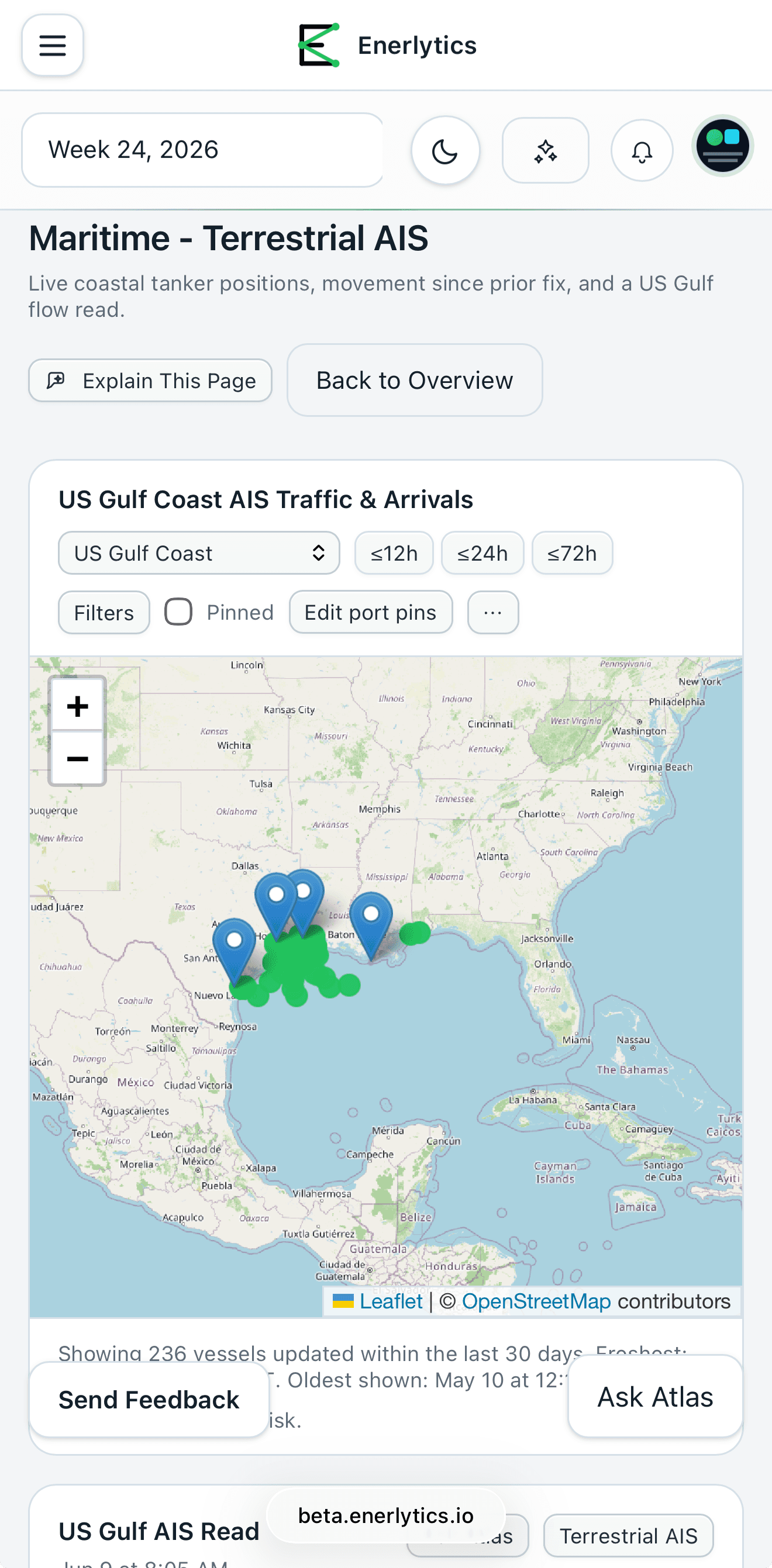 Enerlytics mobile dashboard workflow